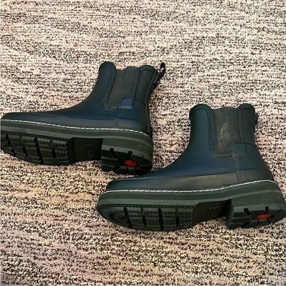 Free People x Hunter Dark Green Refined Stitch Chelsea Wellies US 6 - Picture 6 of 9